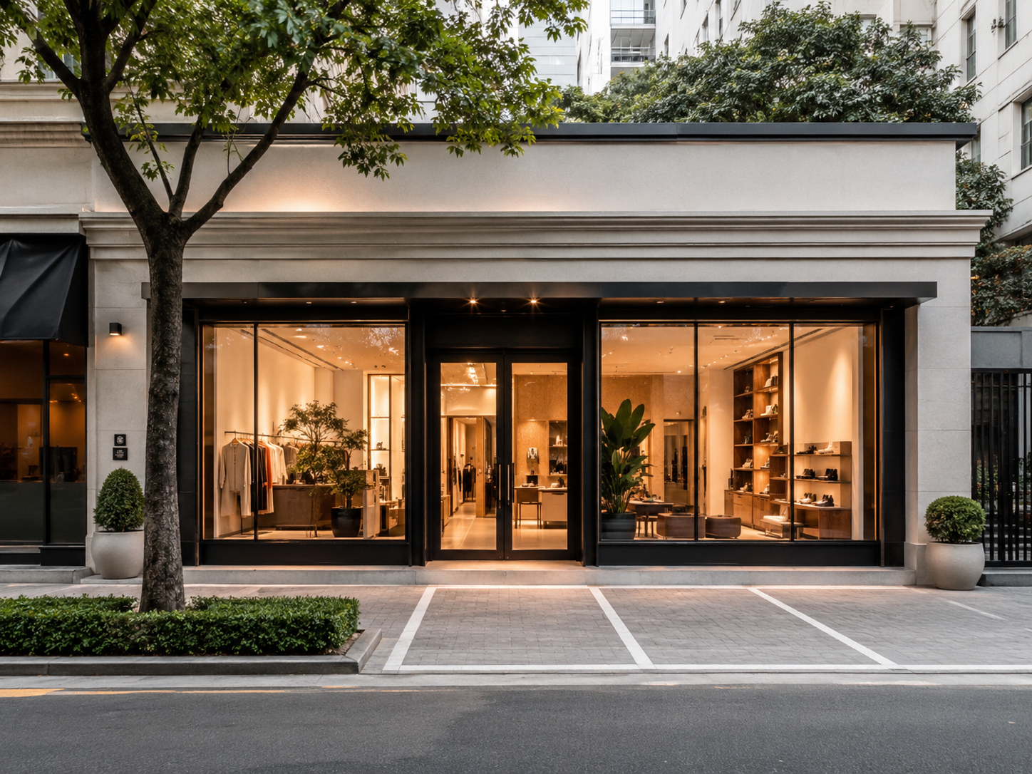 Loja comercial com fachada elegante